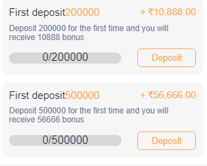 Raja Games First Deposit Bonuses